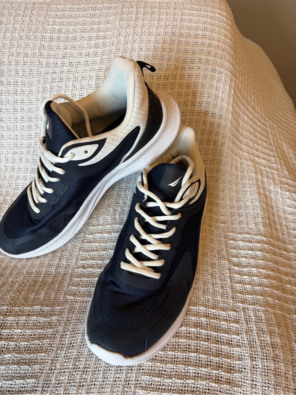 Nautica Navy and Cream Running Sneakers